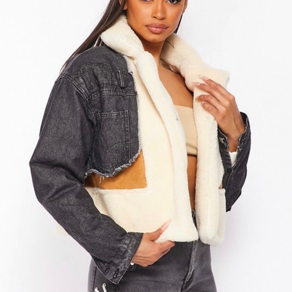 Dark Was Denim Jacket with Teddy Sherpa - Picture 5 of 5